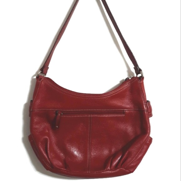 Tignanello red shoulder bag pebbled leather Y2K 90s style - Picture 6 of 15